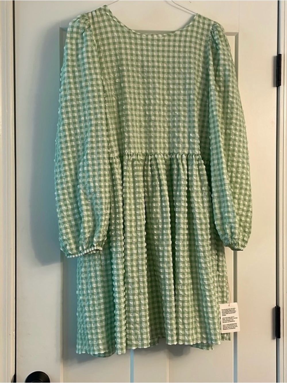 ASOS Green checkered open back dress